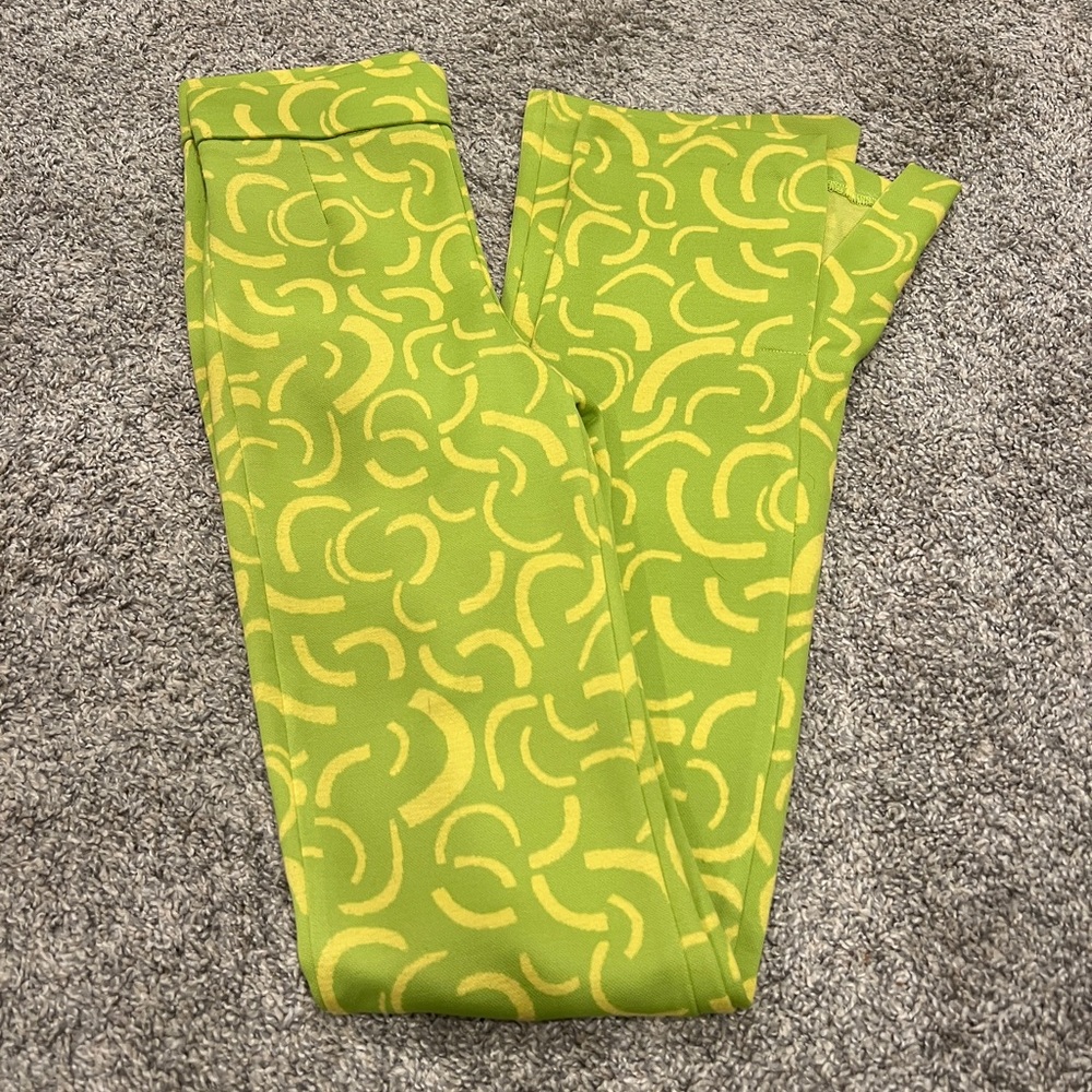 Zara Lime Green Patterned Leggings